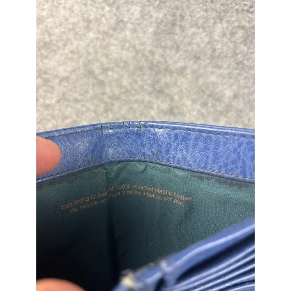 Matt & Nat Wallet Womens OS Blue Vegan Leather Bifold Zip Coin Pocket